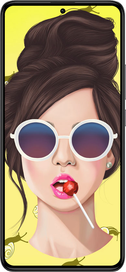 Силиконовый чехол Девушка с чупа-чупсом для Xiaomi Redmi K60 Pro - 3979u-3457 изображение 