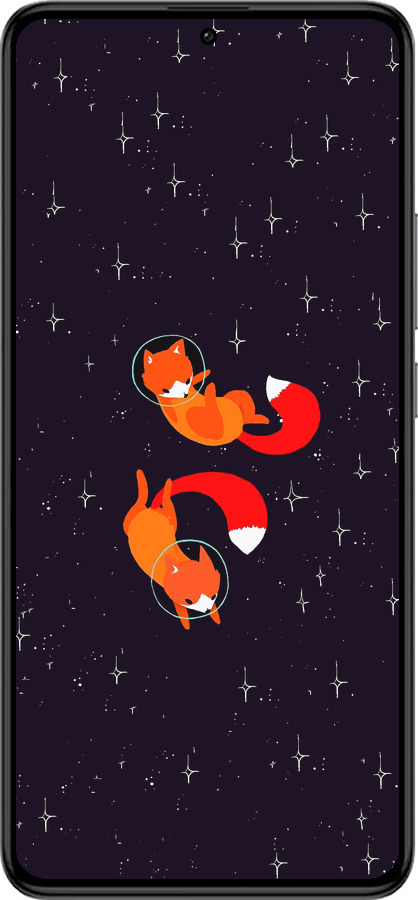 Силиконовый чехол Лисички в космосе для Xiaomi Redmi K60 Pro - 4519u-3457 изображение 