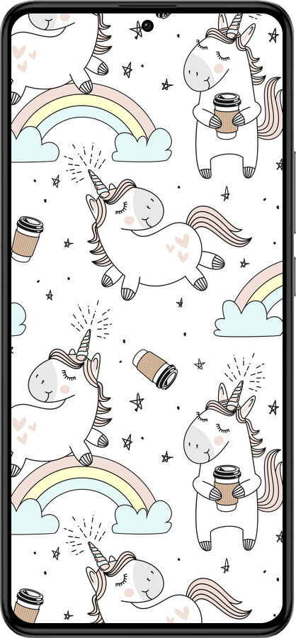 Силиконовый чехол Единорог и кофе для Xiaomi Redmi K60 Pro - 4661u-3457 изображение 