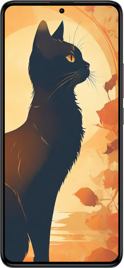 Силиконовый чехол Черная кошка v2 для Xiaomi Redmi K60 Pro - 5830u-3457 изображение 