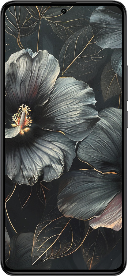 Силиконовый чехол Черные цветы для Xiaomi Redmi K60 Pro - 6031u-3457 изображение 