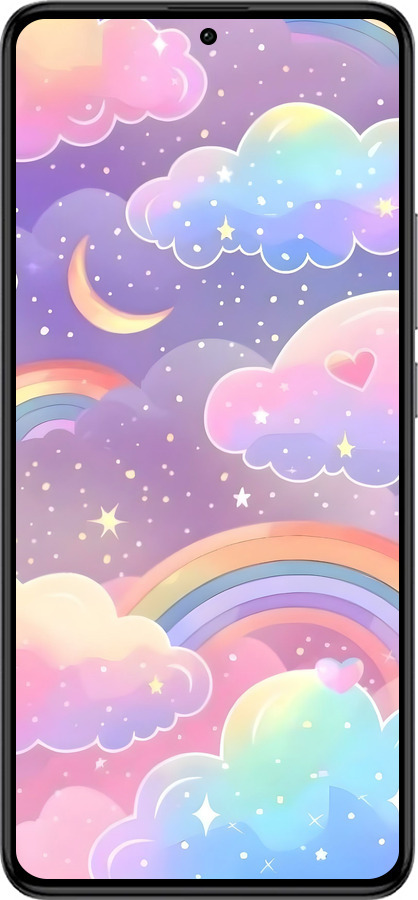 Силиконовый чехол Облака и радуга для Xiaomi Redmi K60 Pro - 6312u-3457 изображение 