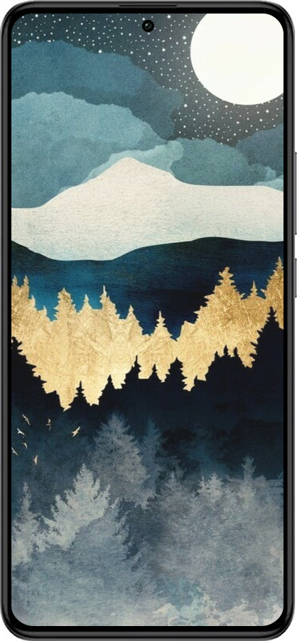 Силиконовый чехол Ночной пейзаж с лесом и горами для Xiaomi Redmi K60 Pro - 6493u-3457 изображение 
