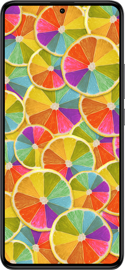Силіконовий чехол Різнобарвні часточки лимона для Xiaomi Redmi K60 Pro - 861u-3457 изображение 