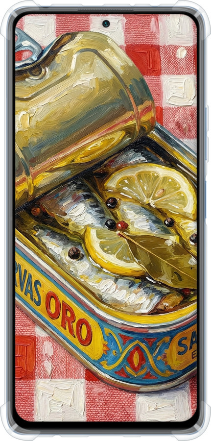 Силикон с усиленными углами чехол Vintage Sardine Tin Phone для Xiaomi Redmi Note 10 Pro - 6772sp-2297 изображение 