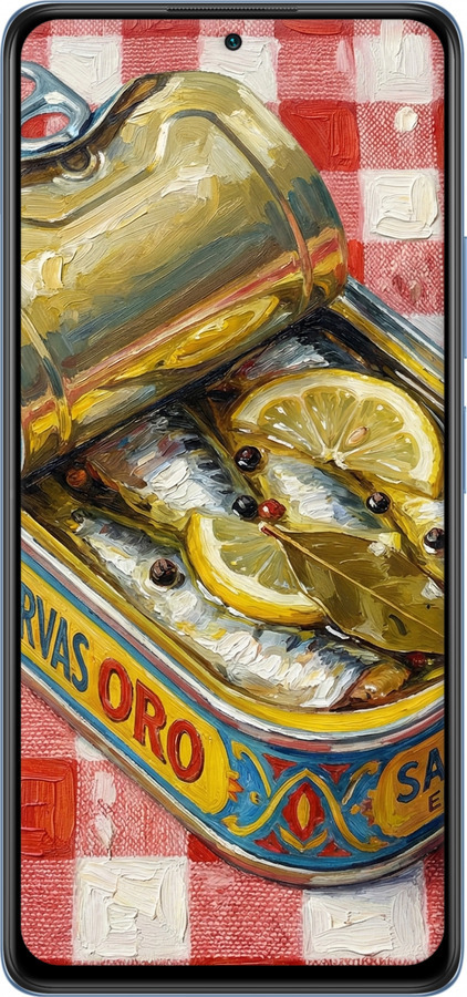 Силиконовый чехол Vintage Sardine Tin Phone для Xiaomi Redmi Note 10 Pro - 6772u-2297 изображение 