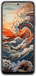 Силіконовий протиударний с посиленими кутами чехол Арт хвилі для Xiaomi Redmi Note 10 - 6324sp-2277 изображение 