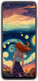 Силіконовий протиударний с посиленими кутами чехол Дівчина Арт для Xiaomi Redmi Note 10 - 6325sp-2277 изображение 