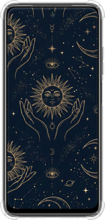 Силикон с усиленными углами чехол Celestial Harmony: Sun & Moon Gold Mystic Pattern для Xiaomi Redmi Note 10 - 6778sp-2277 изображение 