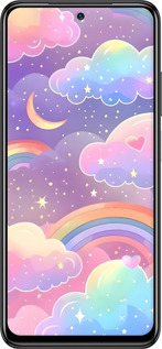 Силиконовый чехол Облака и радуга для Xiaomi Redmi Note 10S - 6312u-2577 изображение 