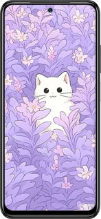 Силиконовый чехол Котик в цветах для Xiaomi Redmi Note 10 - 6390u-2277 изображение 