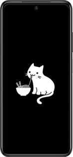 Силиконовый чехол С милым котом на черном фоне для Xiaomi Redmi Note 10S - 6528u-2577 изображение 