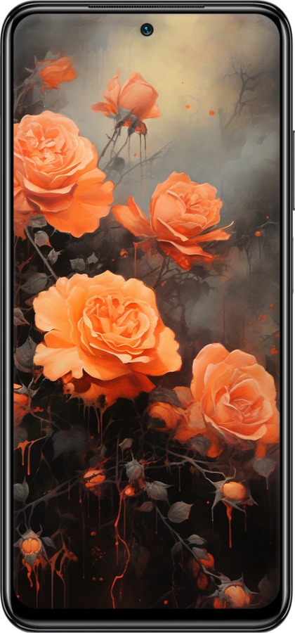 Силіконовий чехол Оранжеві троянди для Xiaomi Redmi Note 10 - 5944u-2277 изображение 