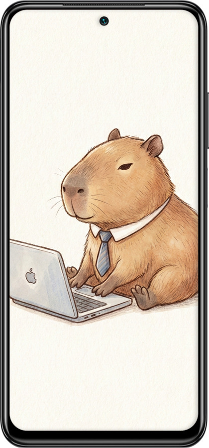 Силіконовий чехол Funny Capybara CEO Working для Xiaomi Redmi Note 10 - 6777u-2277 изображение 