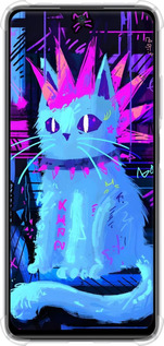 Силикон с усиленными углами чехол Кот панк для Xiaomi Redmi Note 11 Pro - 6311sp-2512 изображение 