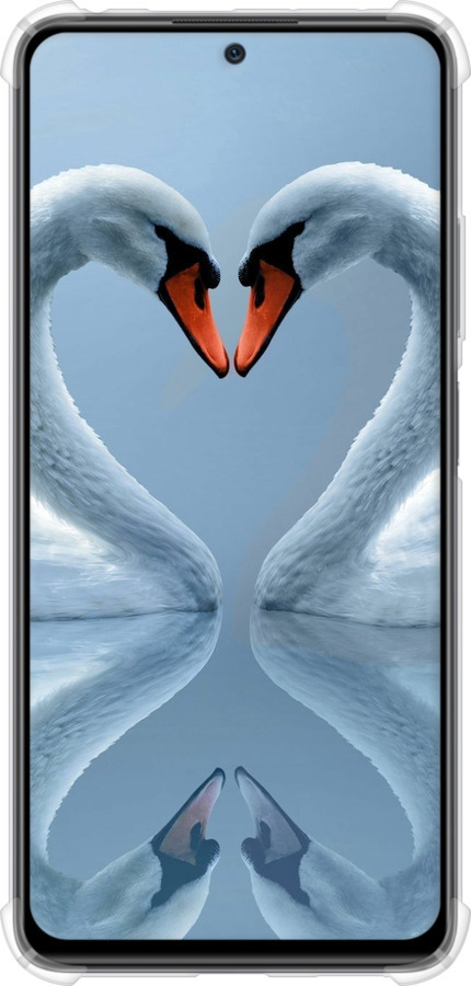 Силикон с усиленными углами чехол Лебеди для Xiaomi Redmi Note 11 Pro - 6007sp-2512 изображение 