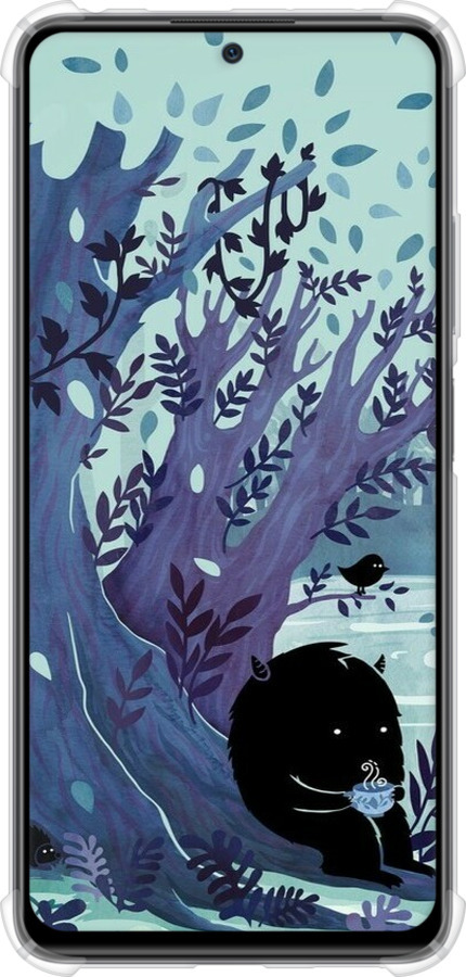 Силикон с усиленными углами чехол Арт принт Тихое место чая для Xiaomi Redmi Note 11 Pro - 6544sp-2512 изображение 