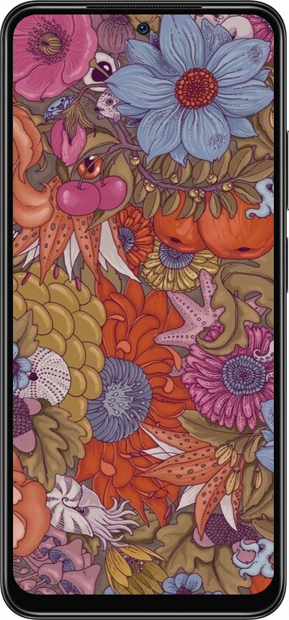 TPU чехол Абстрактные цветы для Xiaomi Redmi Note 11 - 6526b-2516 изображение 