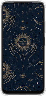 Силикон с усиленными углами чехол Celestial Harmony: Sun & Moon Gold Mystic Pattern для Xiaomi Redmi Note 11 - 6778sp-2516 изображение 
