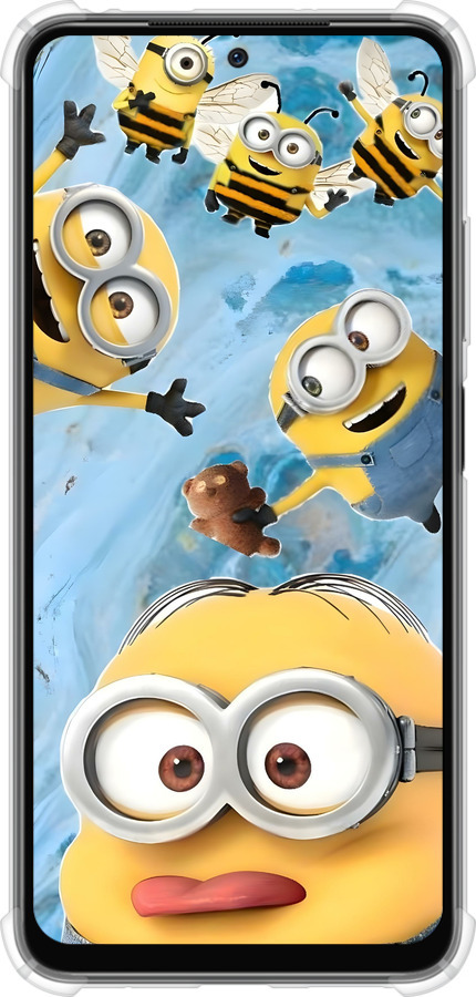 Силіконовий протиударний с посиленими кутами чехол Миньоны для Xiaomi Redmi Note 11S 4G - 6386sp-3936 изображение 