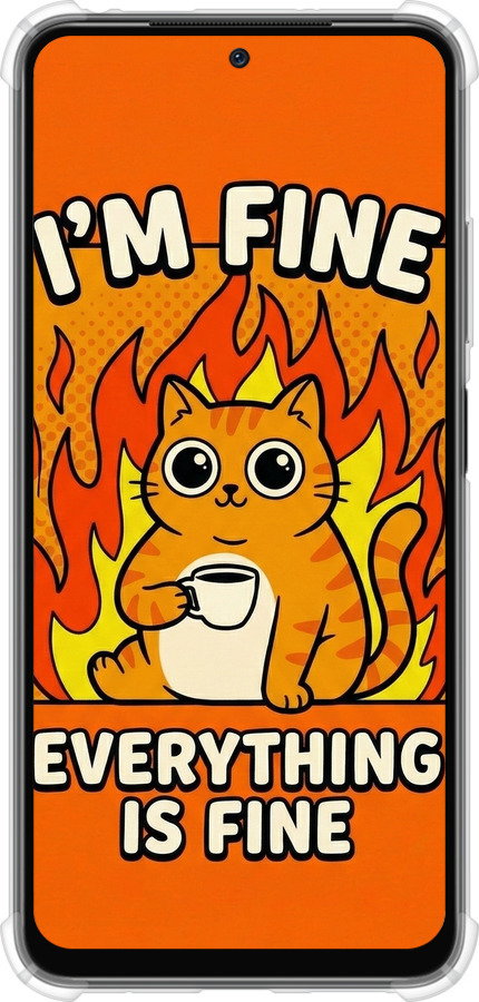 Силикон с усиленными углами чехол Funny Cat для Xiaomi Redmi Note 11 - 6786sp-2516 изображение 