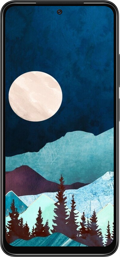 Силиконовый чехол Горная идиллия ночной пейзаж для Xiaomi Redmi Note 11S 4G - 6488u-3936 изображение 
