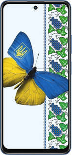 TPU чехол Желто-голубая бабочка для Xiaomi Poco M4 Pro 5G - 1054b-3851 изображение 