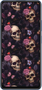 TPU чехол Черепа и розы для Xiaomi Redmi Note 11 5G - 6316b-3849 изображение 