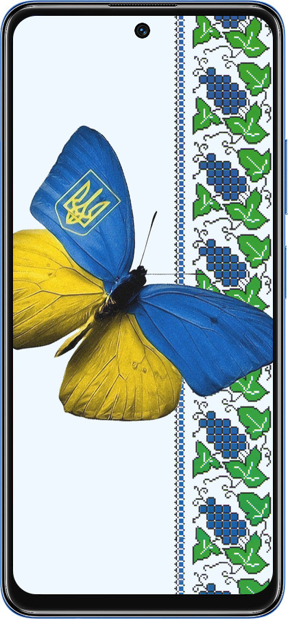 TPU чехол Желто-голубая бабочка для Xiaomi Poco M4 Pro 5G - 1054b-3851 изображение 