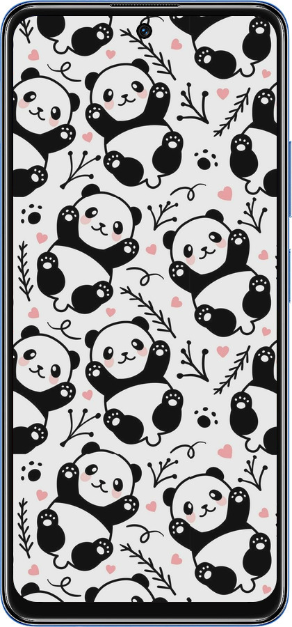 TPU чехол Панды для Xiaomi Redmi Note 11T 5G - 4318b-3850 изображение 