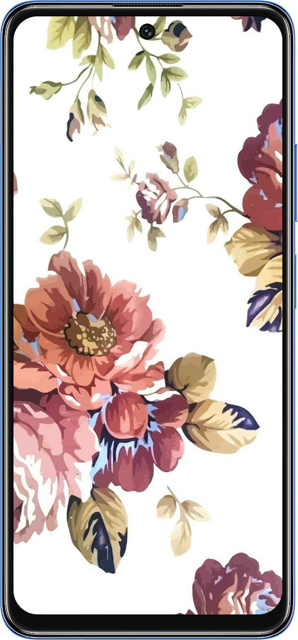 TPU чехол Vintage flowers для Xiaomi Redmi Note 11 5G - 4333b-3849 изображение 