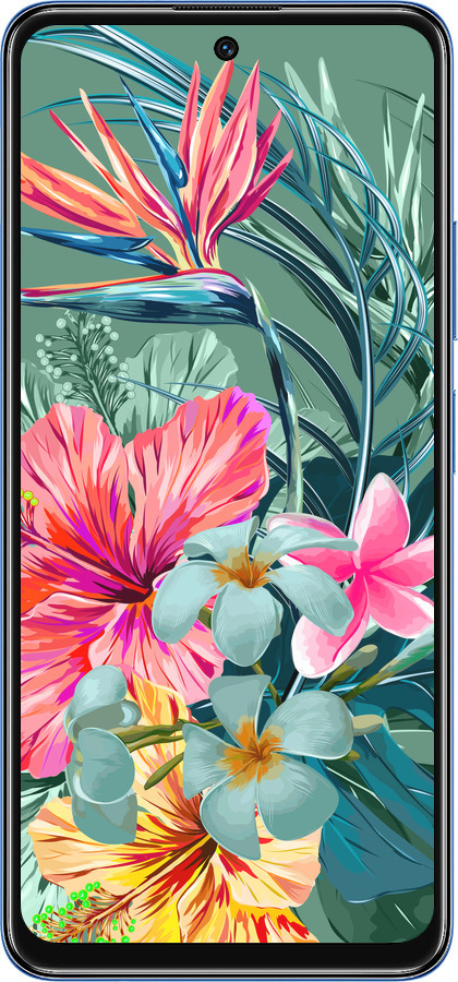 TPU чехол Тропические цветы v1 для Xiaomi Redmi Note 11 5G - 4667b-3849 изображение 
