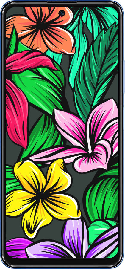 TPU чехол Тропические цветы 1 для Xiaomi Poco M4 Pro 5G - 4753b-3851 изображение 