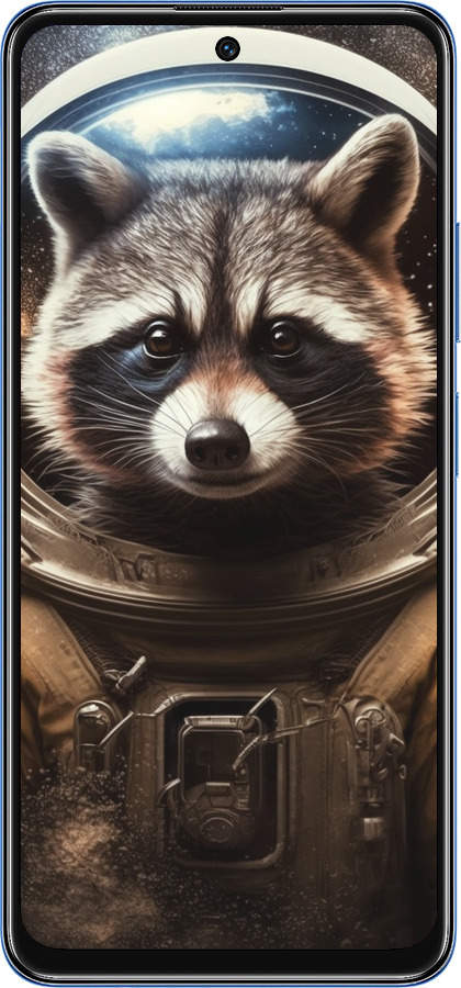 TPU чехол Raccoon austronaut для Xiaomi Redmi Note 11T 5G - 5581b-3850 изображение 