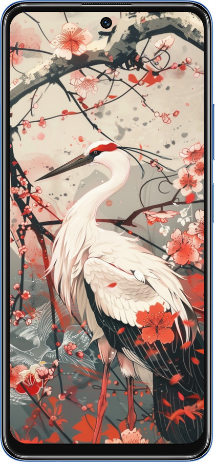 TPU чехол Аист в цвету сакуры для Xiaomi Redmi Note 11S 5G - 6109b-2890 изображение 
