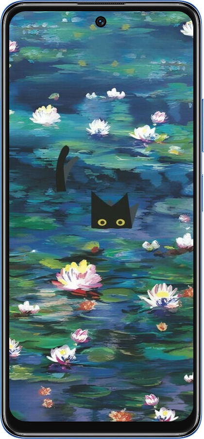 TPU чехол с изображением водяных лилий и кошек для Xiaomi Redmi Note 11 5G - 6257b-3849 изображение 