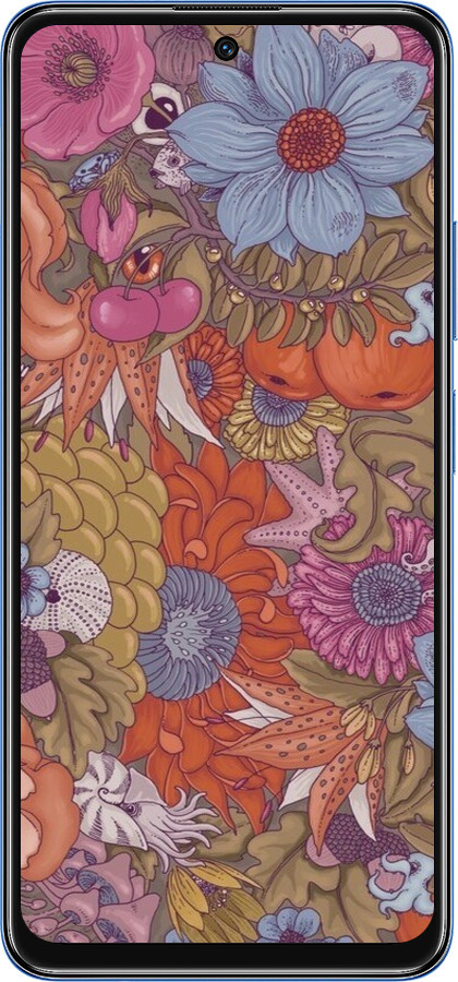 TPU чехол Абстрактные цветы для Xiaomi Redmi Note 11 5G - 6526b-3849 изображение 