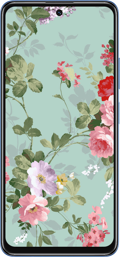 TPU чехол Квіткові шпалери 2 для Xiaomi Poco M4 Pro 5G - 862b-3851 изображение 