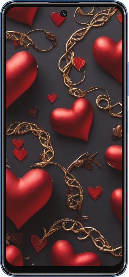 Силиконовый чехол Сердечки для Xiaomi Redmi Note 11 5G - 5831u-3849 изображение 