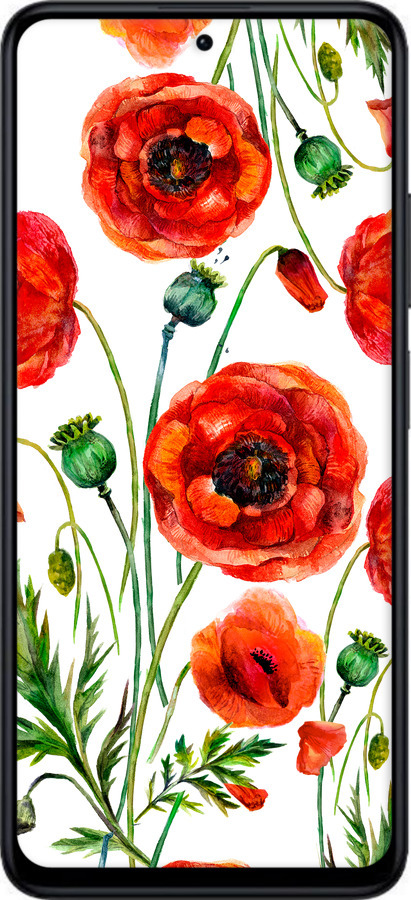 TPU чехол Нарисованные маки для Xiaomi Redmi Note 11T Pro - 4278b-2644 изображение 