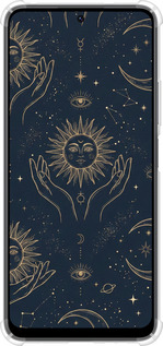 Силикон с усиленными углами чехол Celestial Harmony: Sun & Moon Gold Mystic Pattern для Xiaomi Redmi Note 12 4G - 6778sp-3021 изображение 