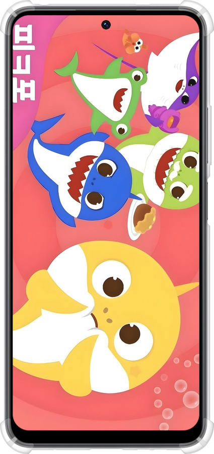 Силикон с усиленными углами чехол Бейби Шаркс для Xiaomi Redmi Note 12 4G - 6305sp-3021 изображение 