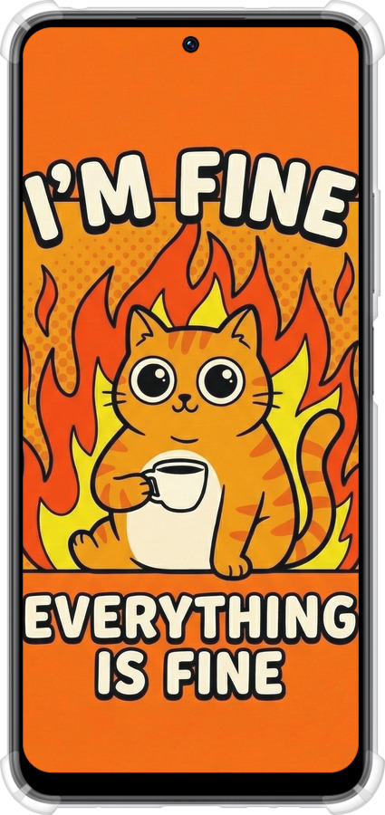 Силикон с усиленными углами чехол Funny Cat для Xiaomi Redmi Note 12 4G - 6786sp-3021 изображение 