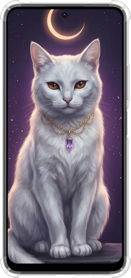 Силіконовий протиударний с посиленими кутами чехол Mystic White Cat Gothic Dark Purple Gold для Xiaomi Redmi Note 12 4G - 6805sp-3021 изображение 