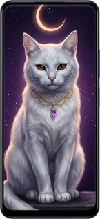 Силіконовий чехол Mystic White Cat Gothic Dark Purple Gold для Xiaomi Redmi Note 12 4G - 6805u-3021 изображение 