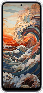 Силіконовий протиударний с посиленими кутами чехол Арт хвилі для Xiaomi Poco X5 5G - 6324sp-3016 изображение 
