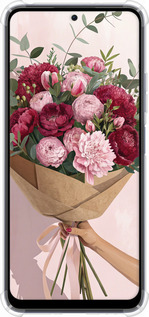 Силіконовий протиударний с посиленими кутами чехол Півонії 1 для Xiaomi Poco X5 5G - 6705sp-3016 изображение 