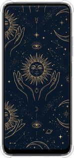 Силикон с усиленными углами чехол Celestial Harmony: Sun & Moon Gold Mystic Pattern для Xiaomi Redmi Note 12 5G - 6778sp-2934 изображение 