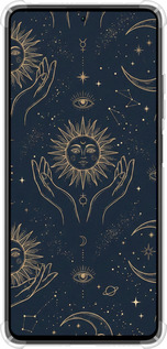 Силіконовий протиударний с посиленими кутами чехол Celestial Harmony: Sun & Moon Gold Mystic Pattern для Xiaomi Redmi Note 12 Pro 5G - 6778sp-2932 изображение 