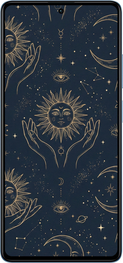 TPU чехол Celestial Harmony: Sun & Moon Gold Mystic Pattern для Xiaomi Redmi Note 12 Pro+ 5G - 6778b-3612 изображение 